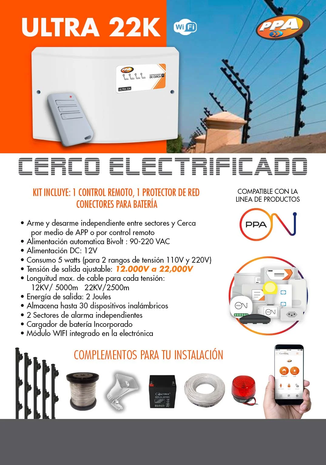 Sistema de Cerco Electrificado ULTRA 22K PPA - Imagen 3
